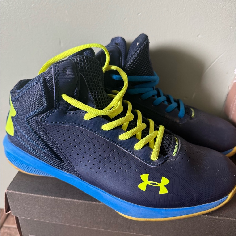 Under Armour Blue and Yellow Sneakers with Breathable Mesh